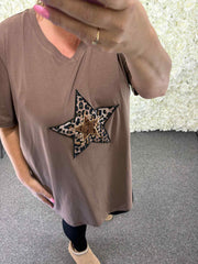 Kinsley - Sparkle Leopard Print T shirt 14 to 24