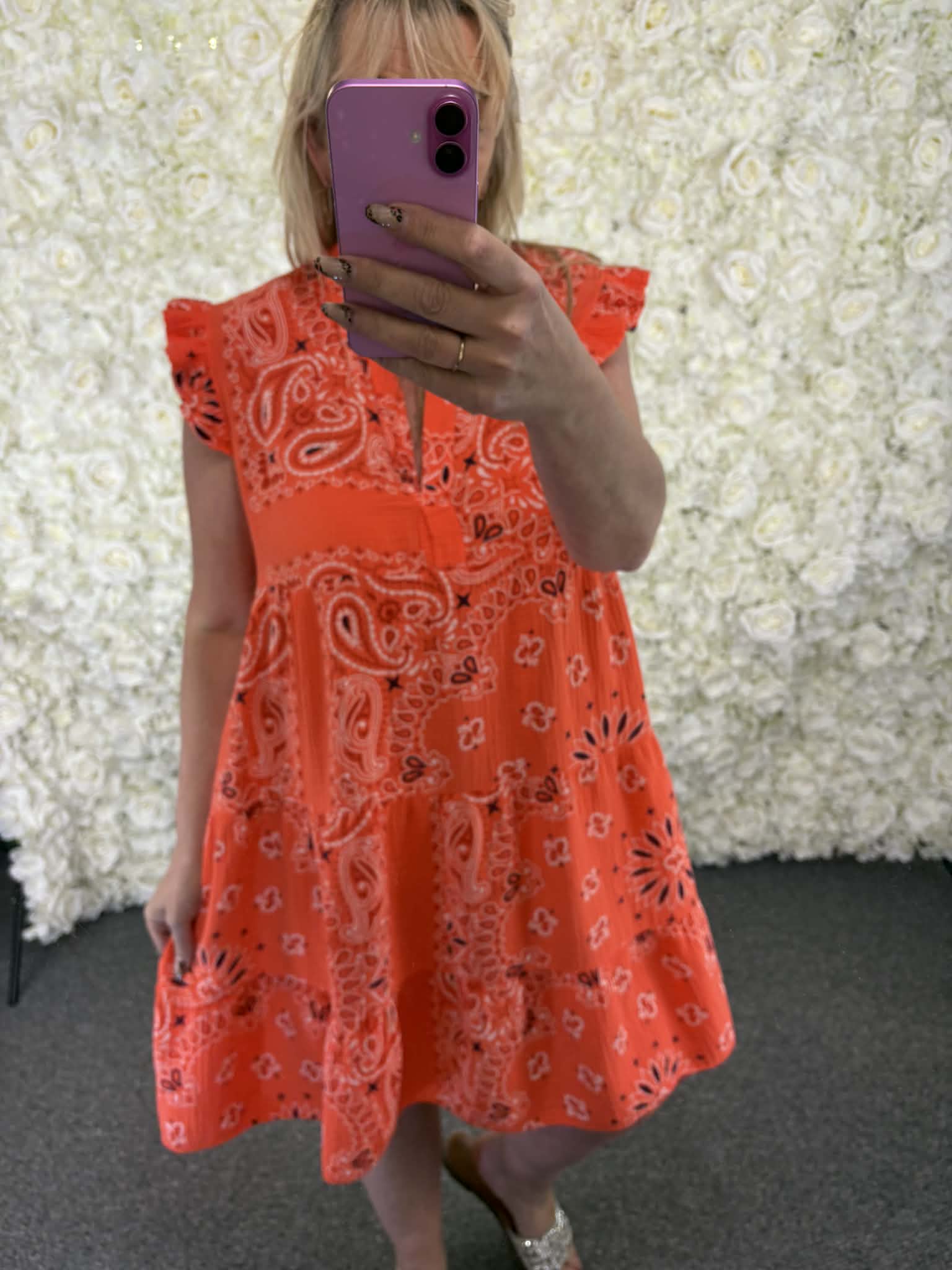 CHERIE - Patterned Smock Dress 12 to 20