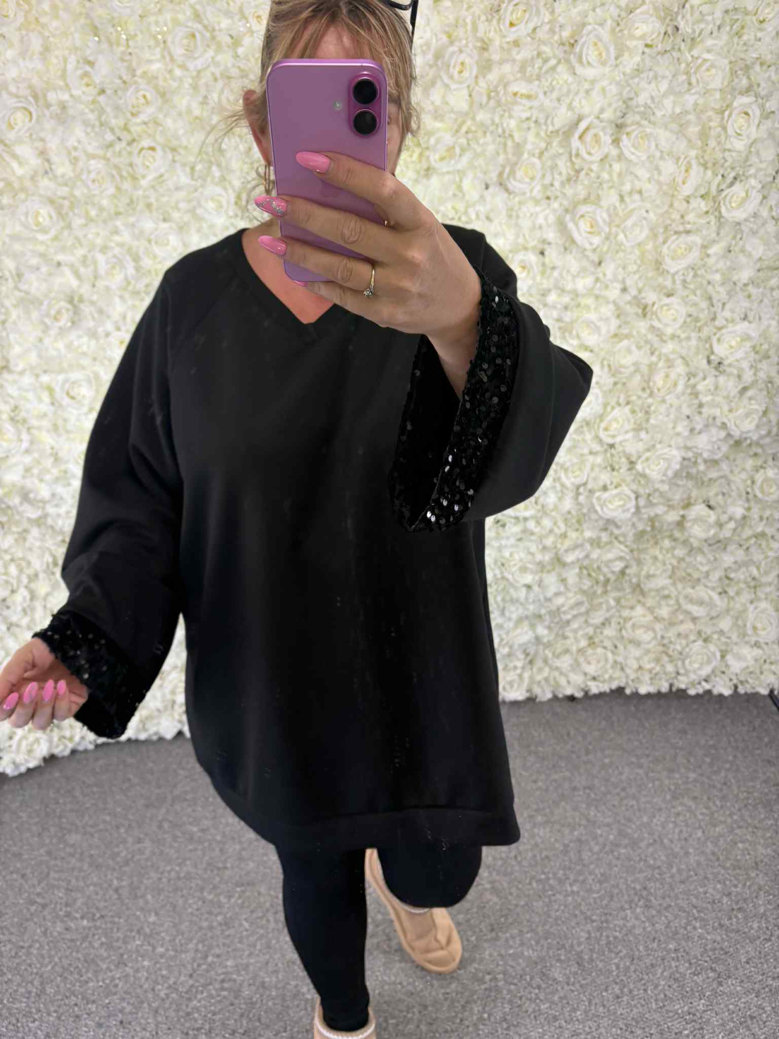 JANE - Sequin Arm Sweatshirt 16 to 24