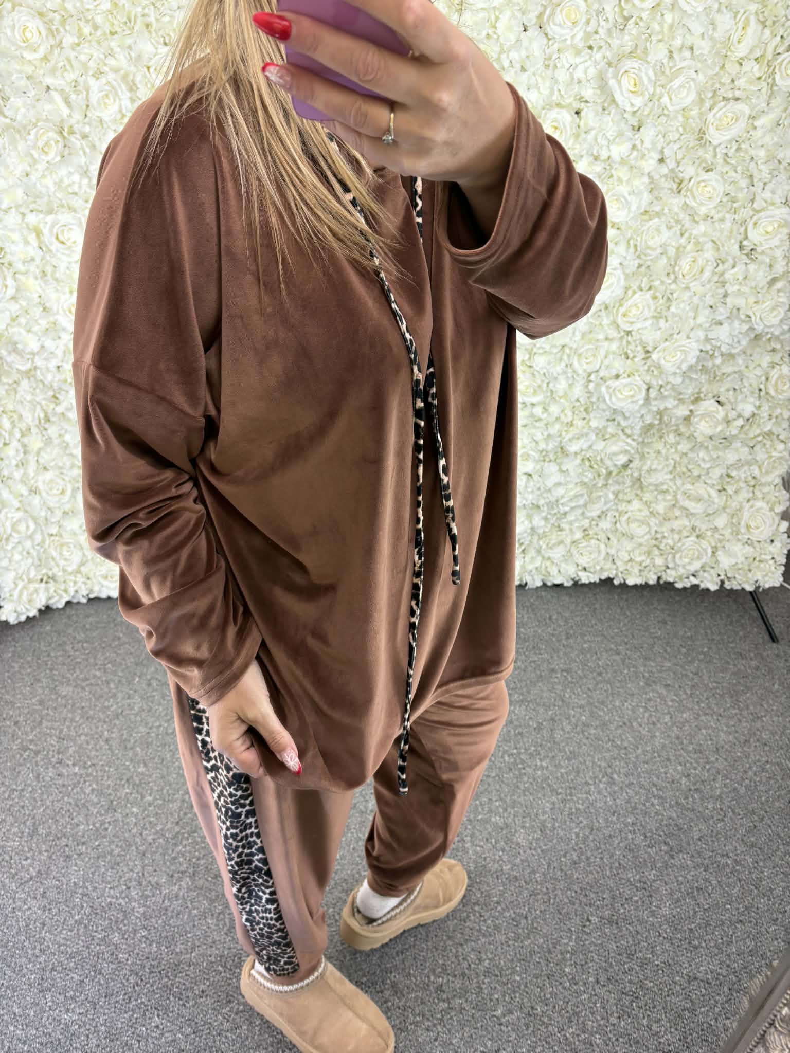 Bernie - Leopard Print Trim Lounge suit 14 to 24