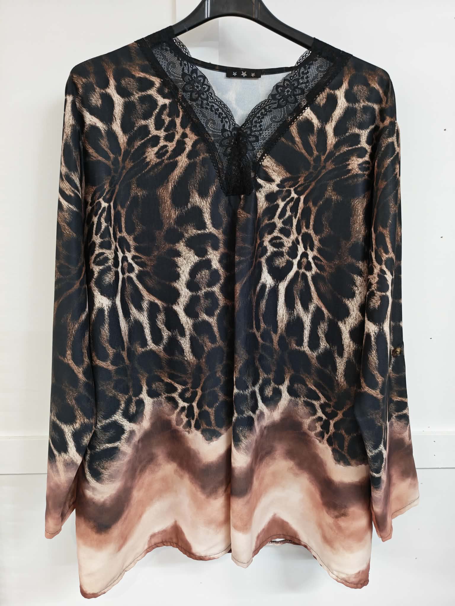 FINN - Leopard Print Lace Blouse 14 to 24