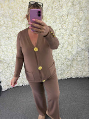 OLIVE - Gold Button Trouser Suit 12 to 20/22