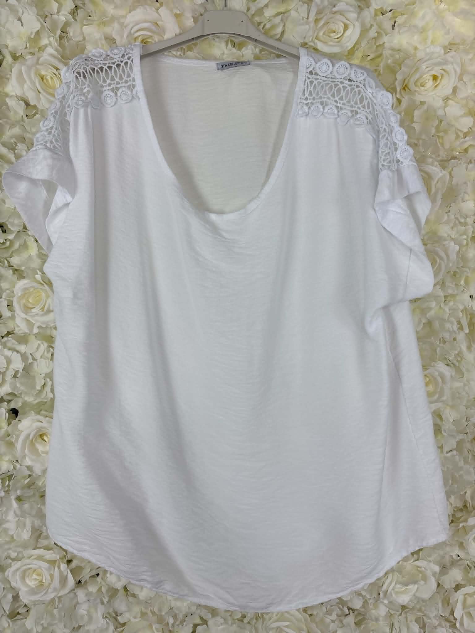 Kaya -  Crochet Shoulder Blouse 14 to 22