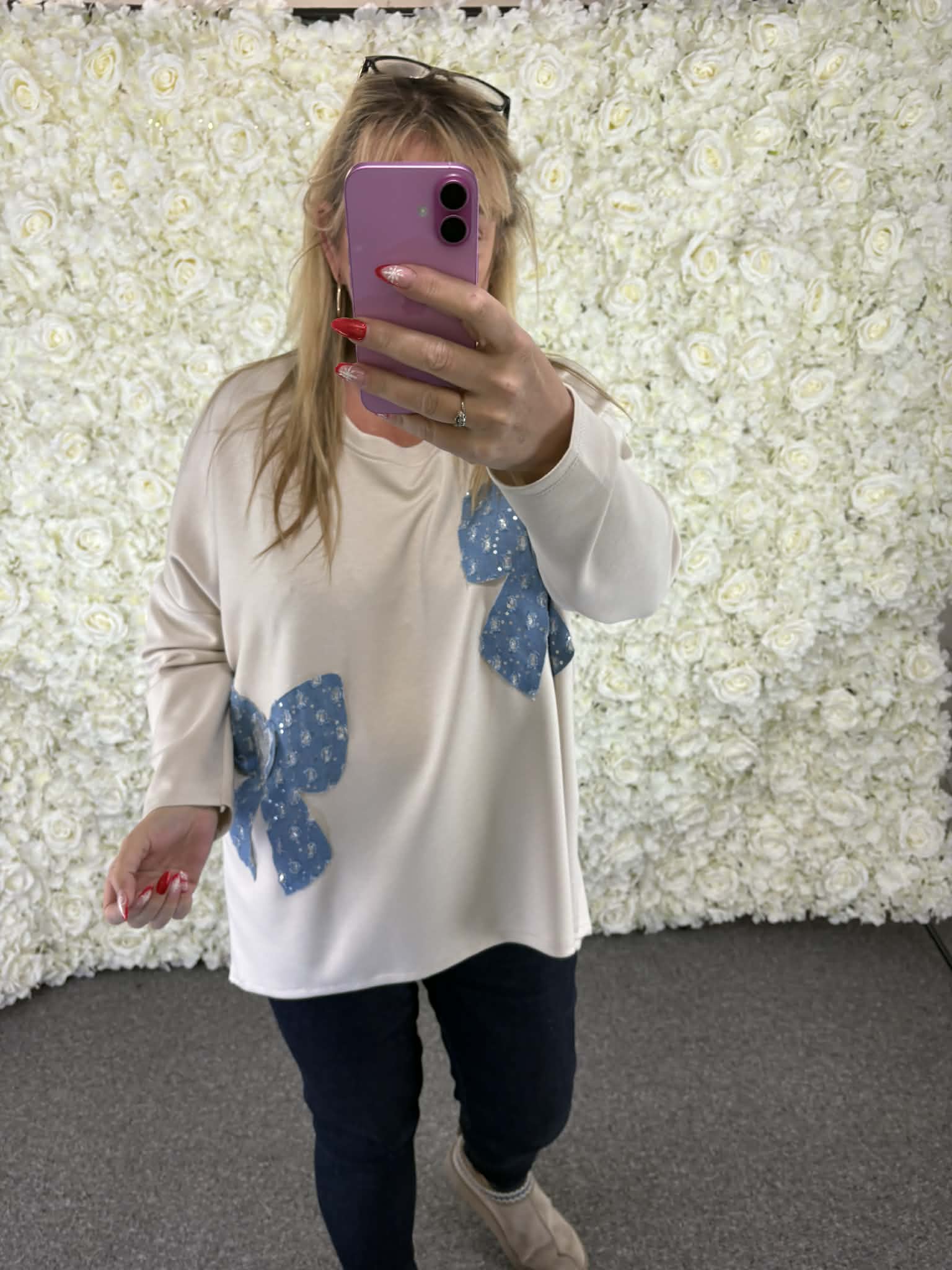 Matilda - Sequin bow sweatshirt 14 to 24