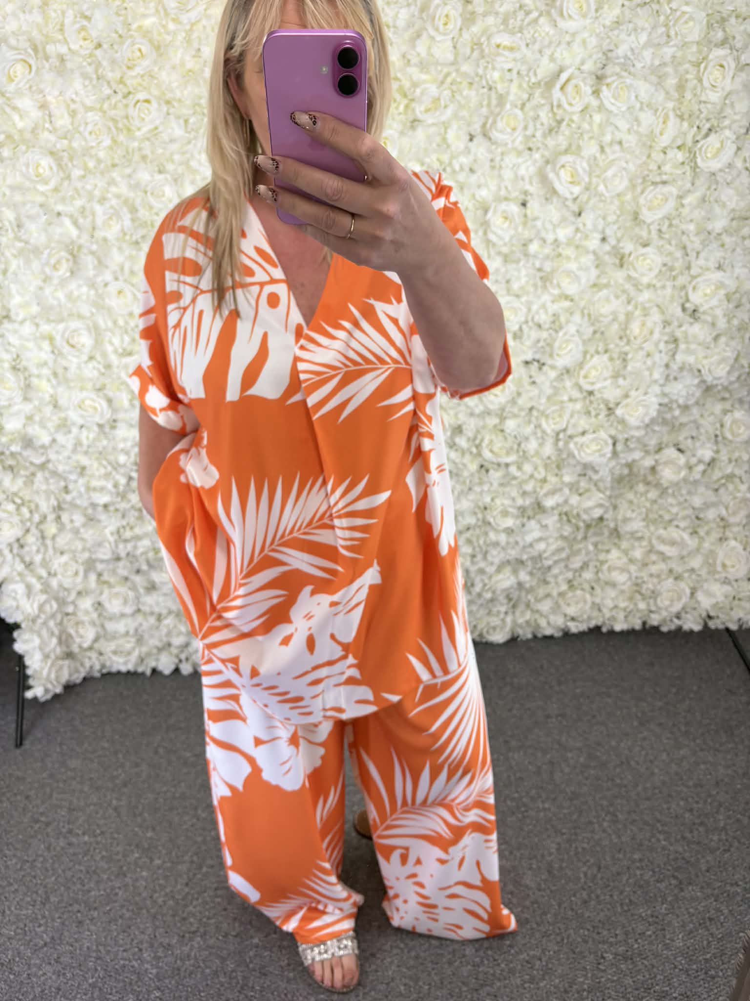 SHENA - Patterned Trouser Suit 16 to 24