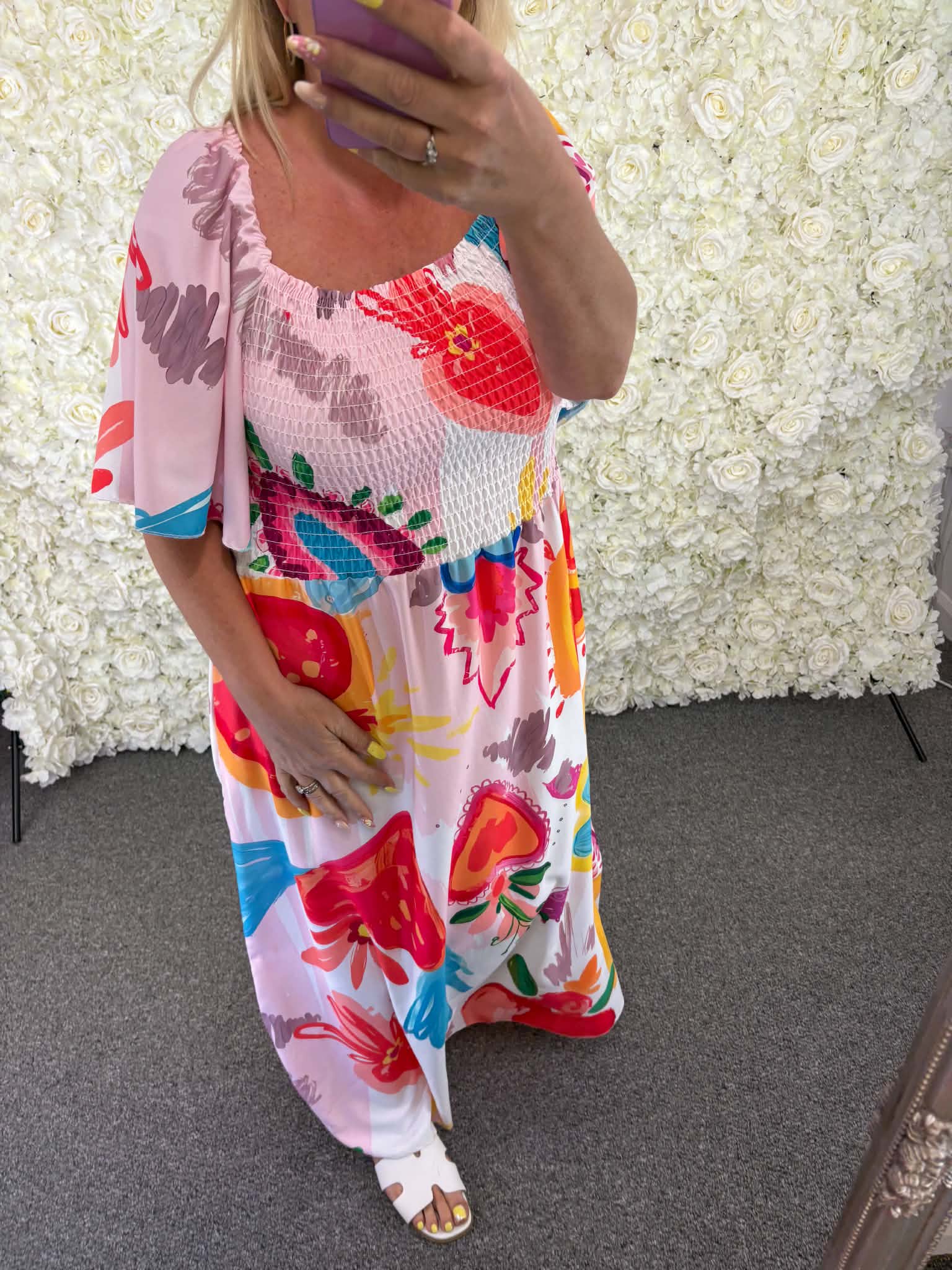 Athena - Heart Print Maxi Dress 14 to 24