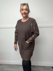 SHARON - Bling Flower Jumper Dress 14 to 24