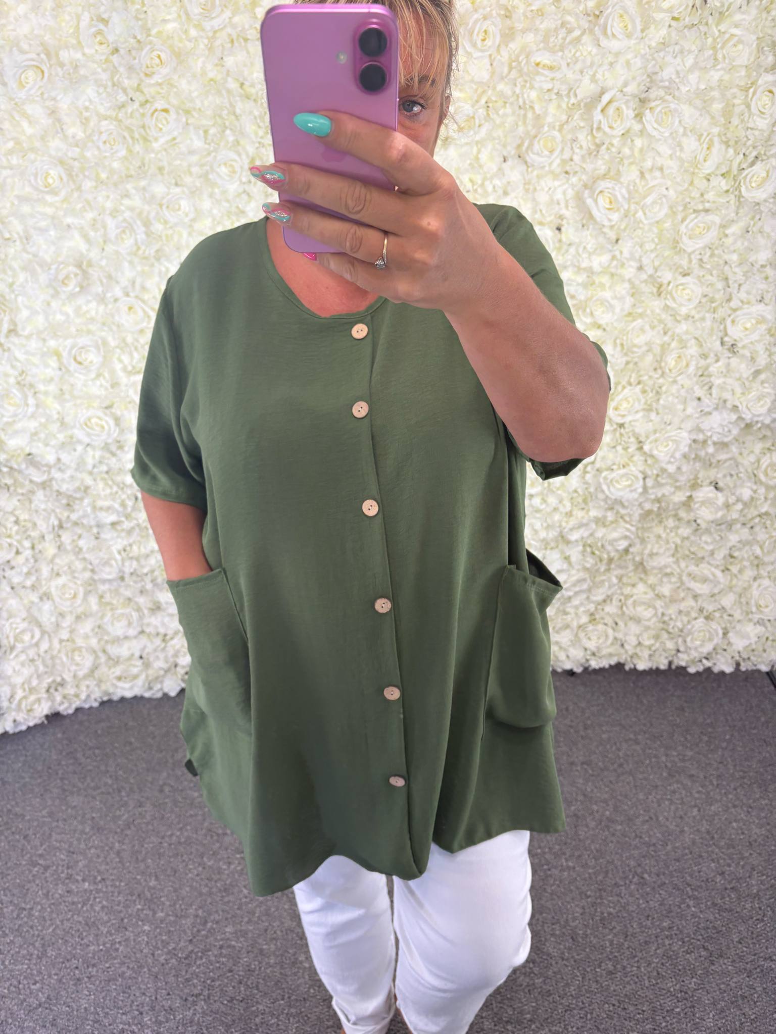 KAY - Pocket & Button Blouse 14 to 22/24