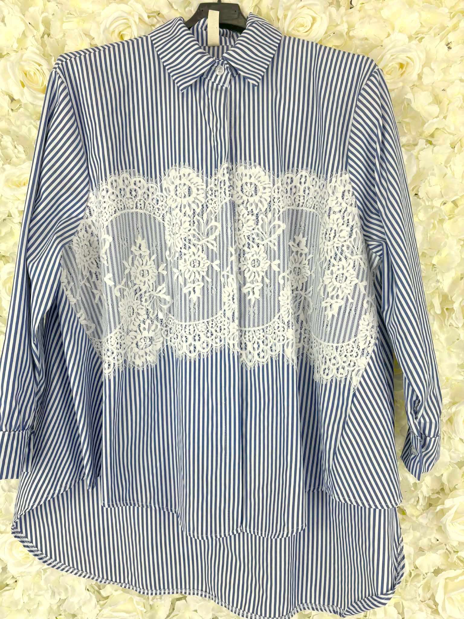 MIRELLA - Striped Lace Shirt 14 to 22/24