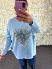 NAOMI - Bling Heart Jumper 14 to 24