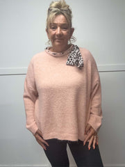 CASSIE - Leopard Print Scarf Jumper 14 to 24