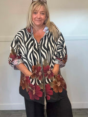 MAE - Floral Zebra Print Jacket 14 to 24