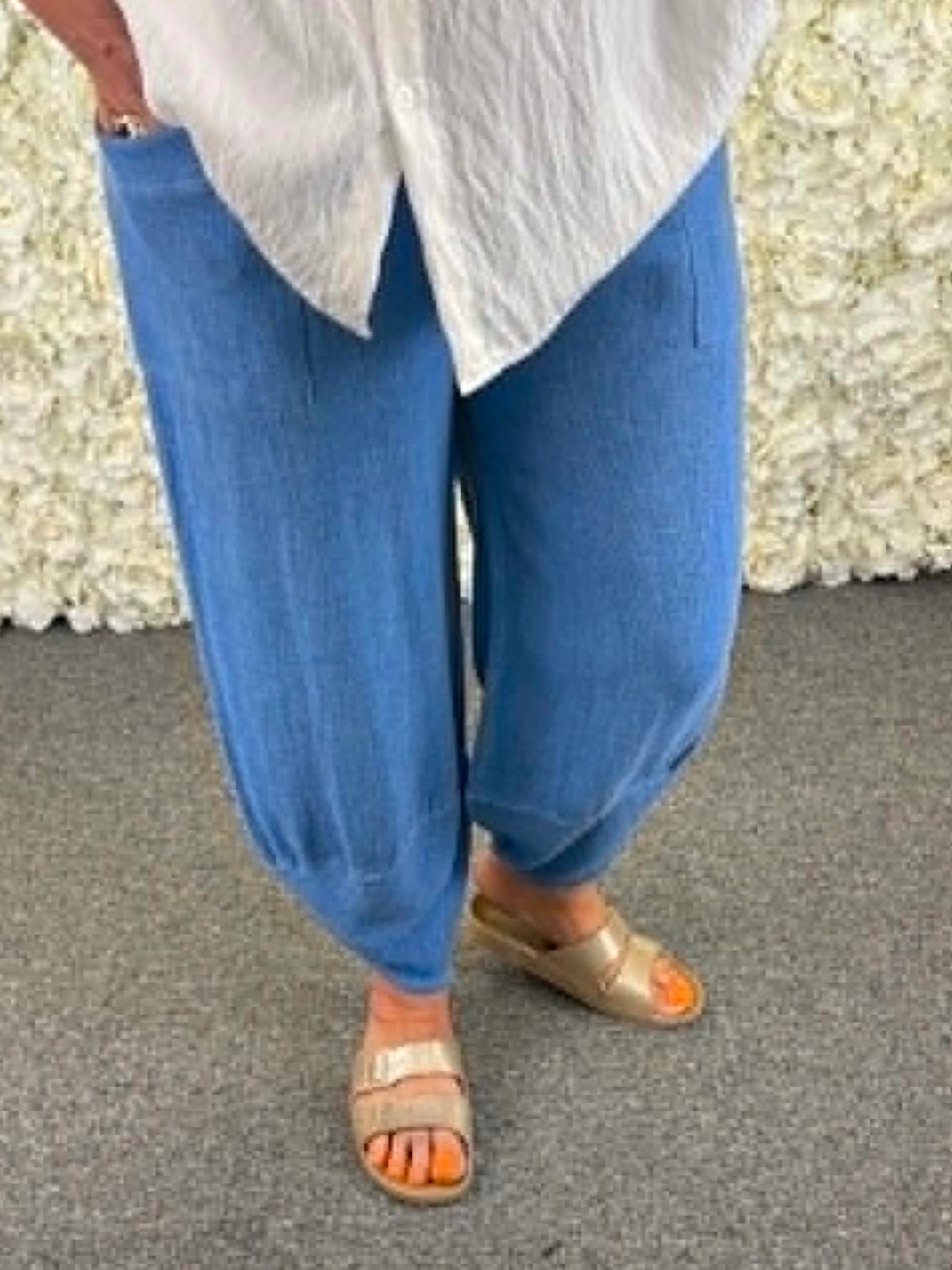 ANEKA - Linen Mix Barrel Leg Trousers 10 to 14