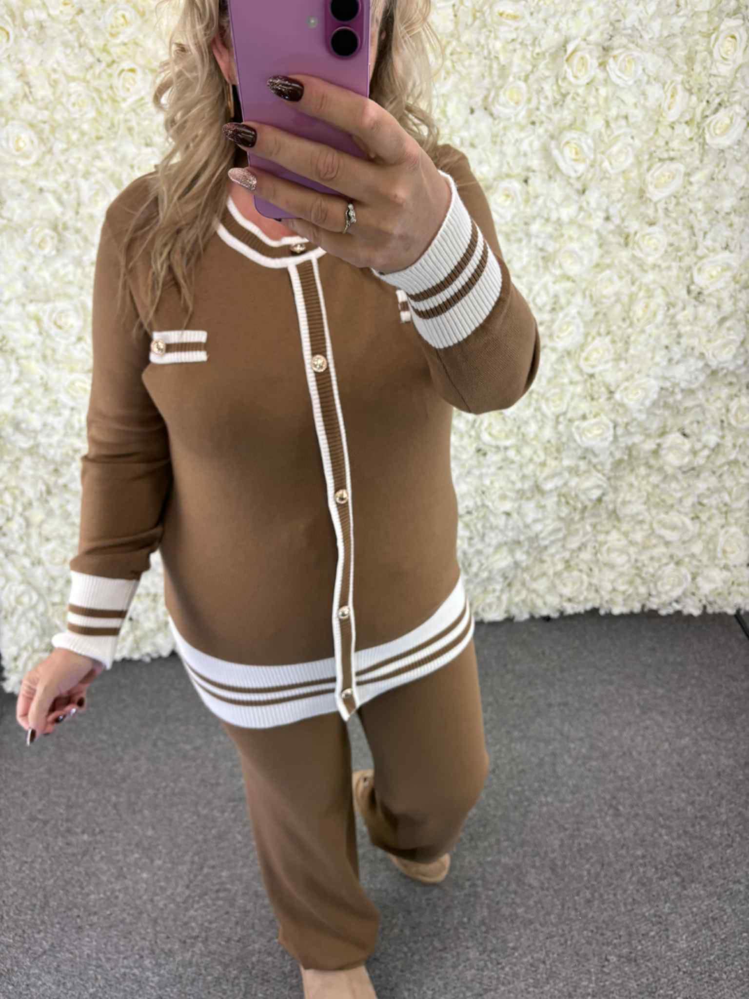 JENNA - Gold Button Lounge Suit 12 to 22