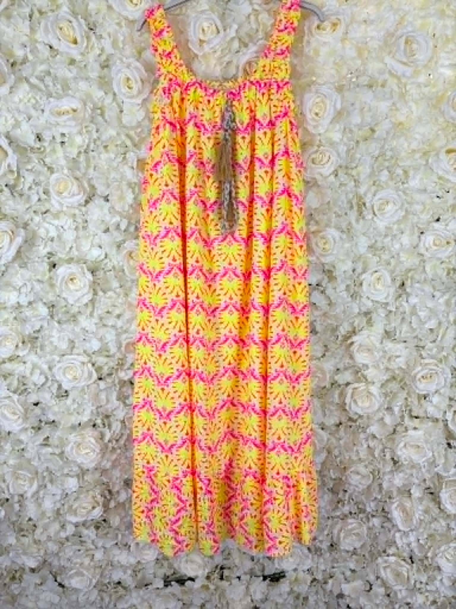 DELTA - Patterned Neon Dress 14 to 24