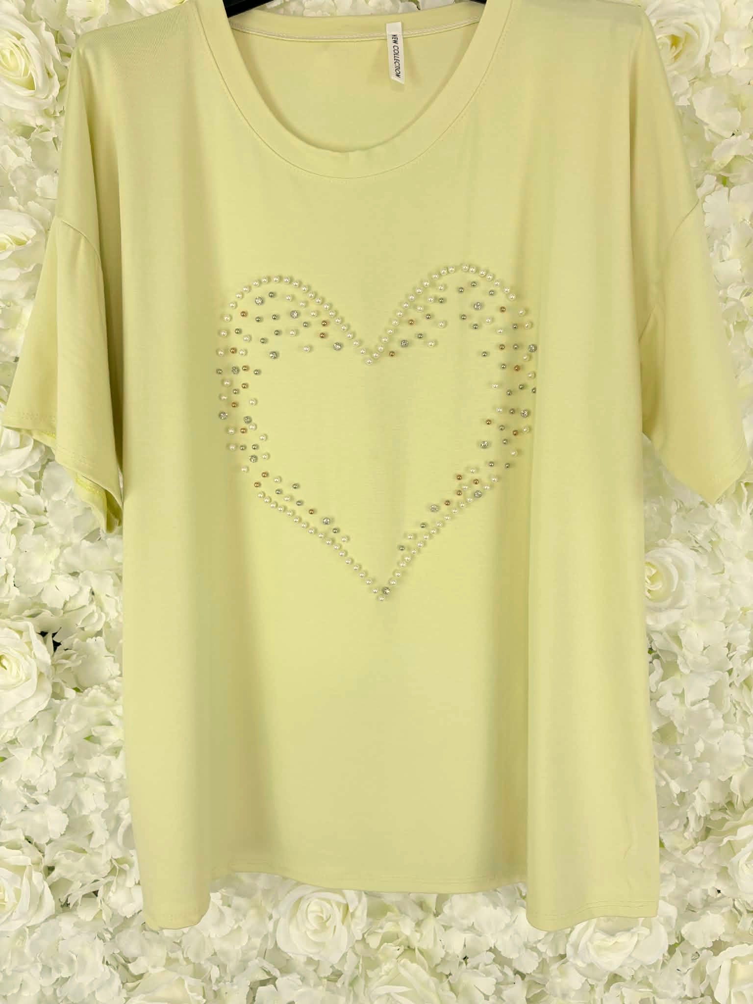 POLLY - Pearl Heart T-Shirt 14 to 24