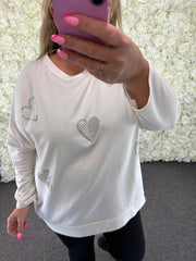 BONNIE - Pearl & Bling Heart Sweatshirt 12 to 24