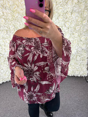 VIENNA - Off The Shoulder Floral Top 12 to 22