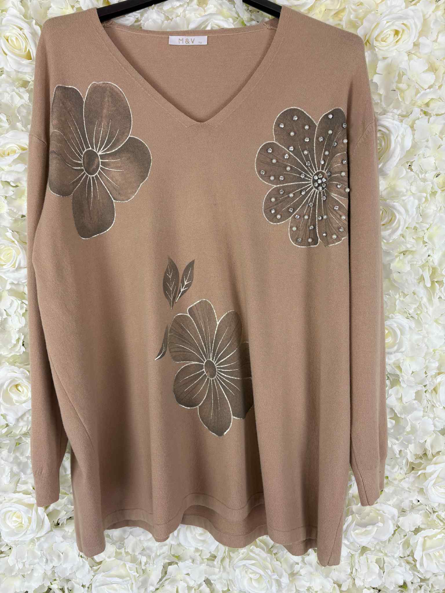 Seren - Bling Flower Jumper 14 to 24