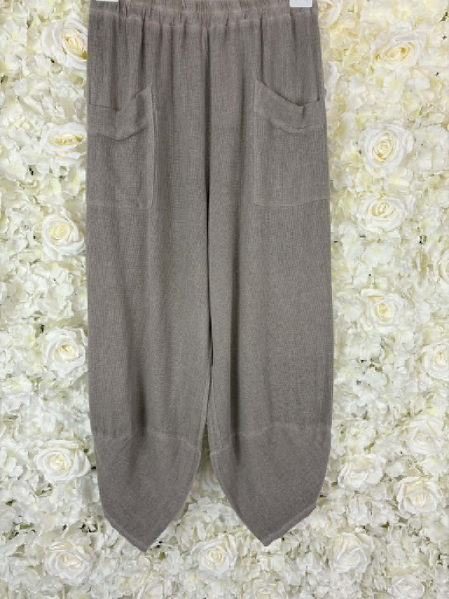 ANEKA - Linen Mix Barrel Leg Trousers 10 to 14