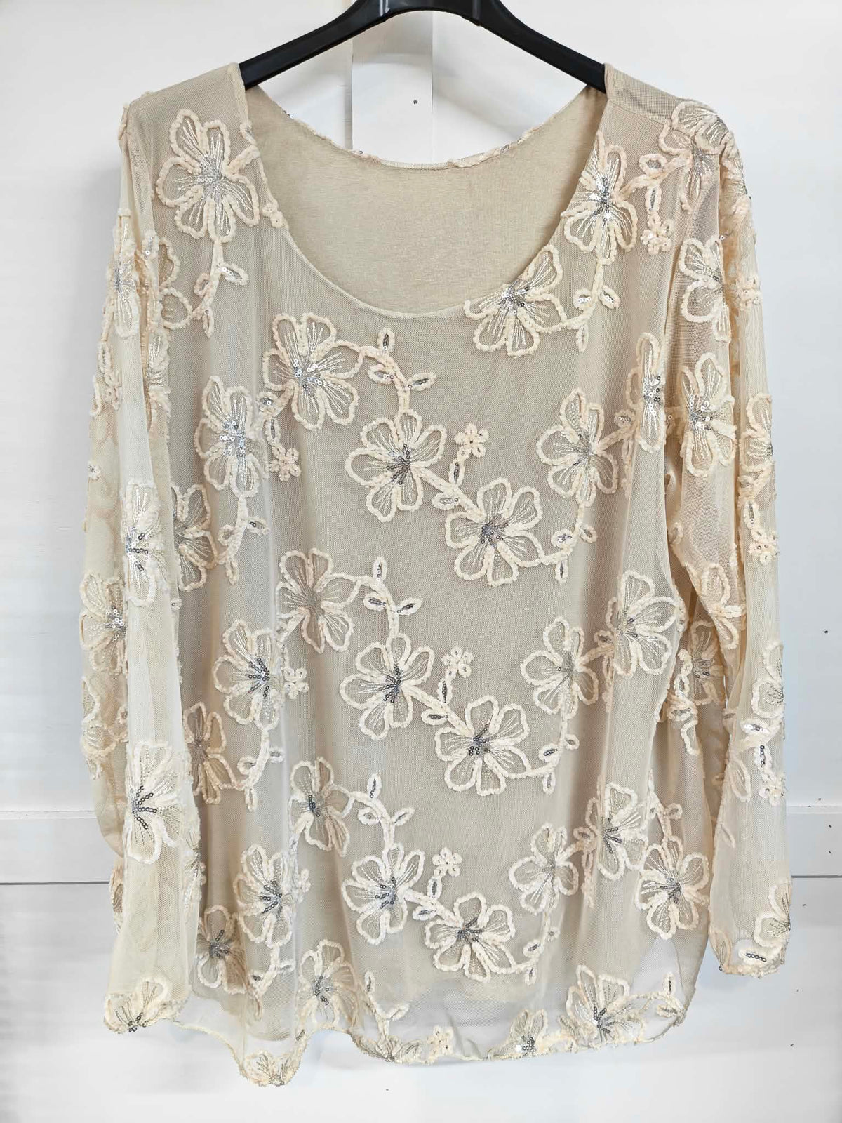 DAISY - Sequin Flower Blouse 14 to 24