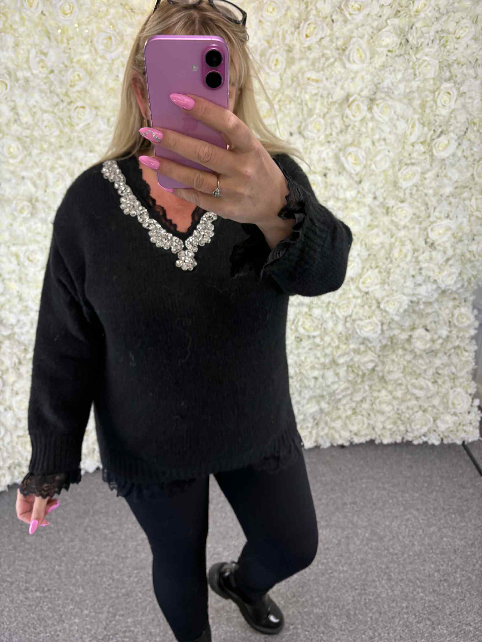 Teresa - Bling Lace Jumper 14 to 22