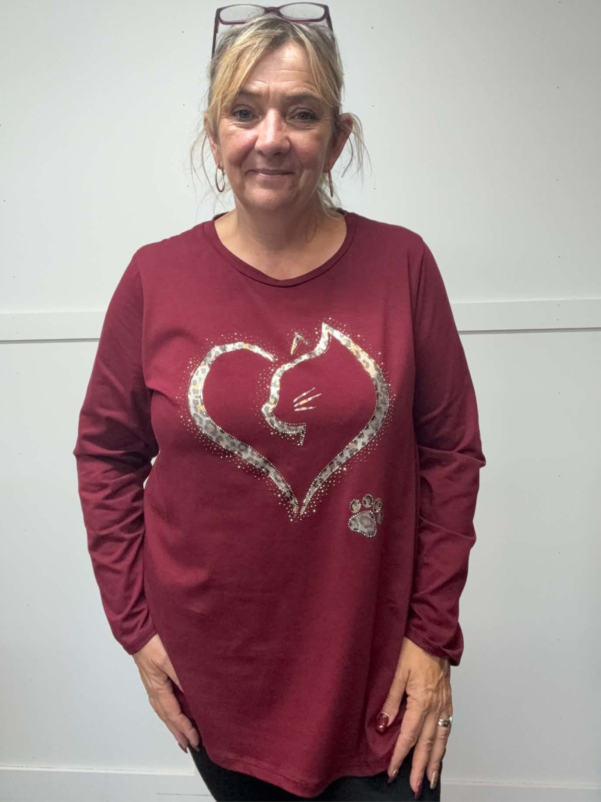 ZOE - Leopard Print Cat Heart Top 12 to 22