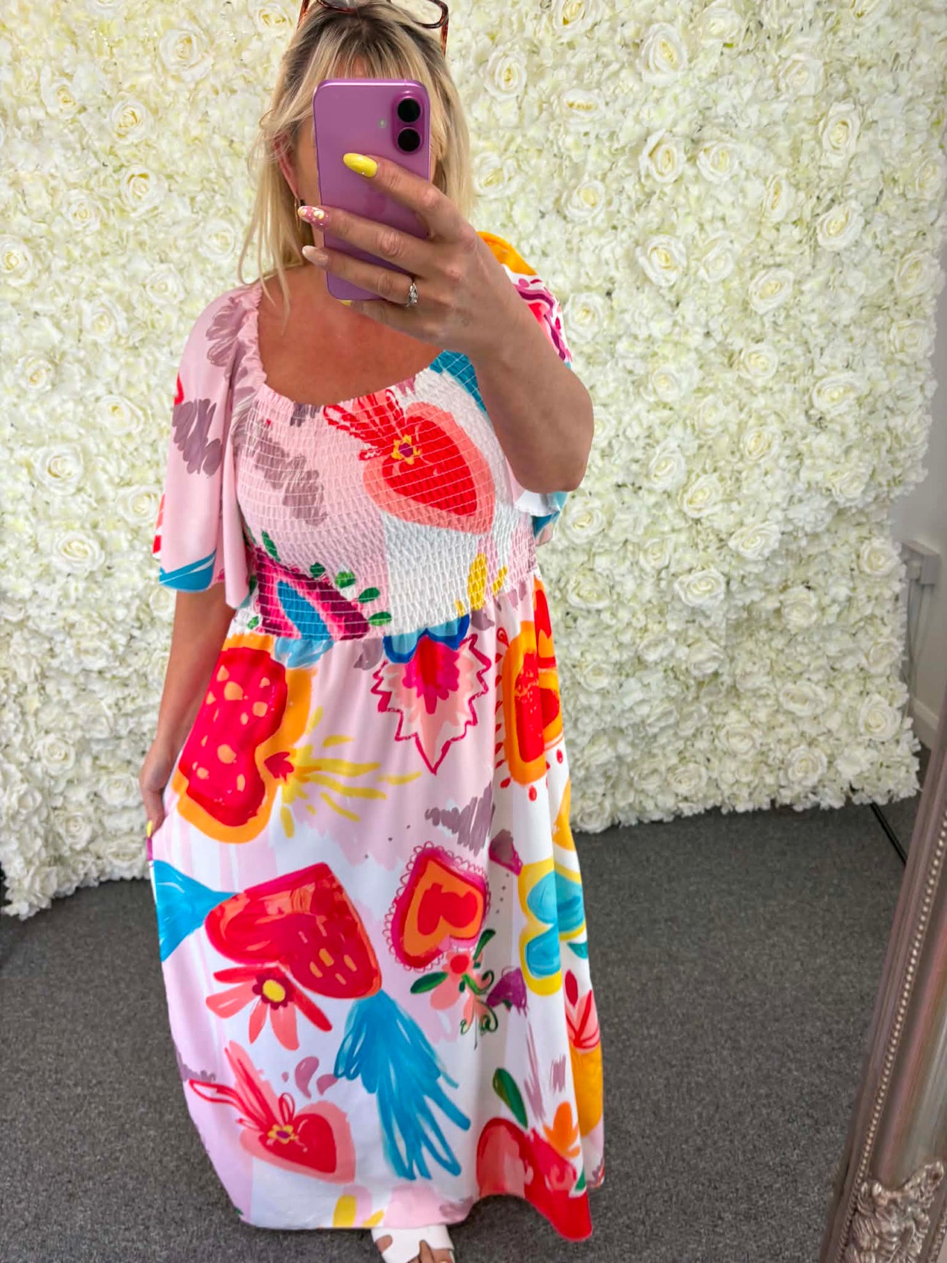 Athena - Heart Print Maxi Dress 14 to 24