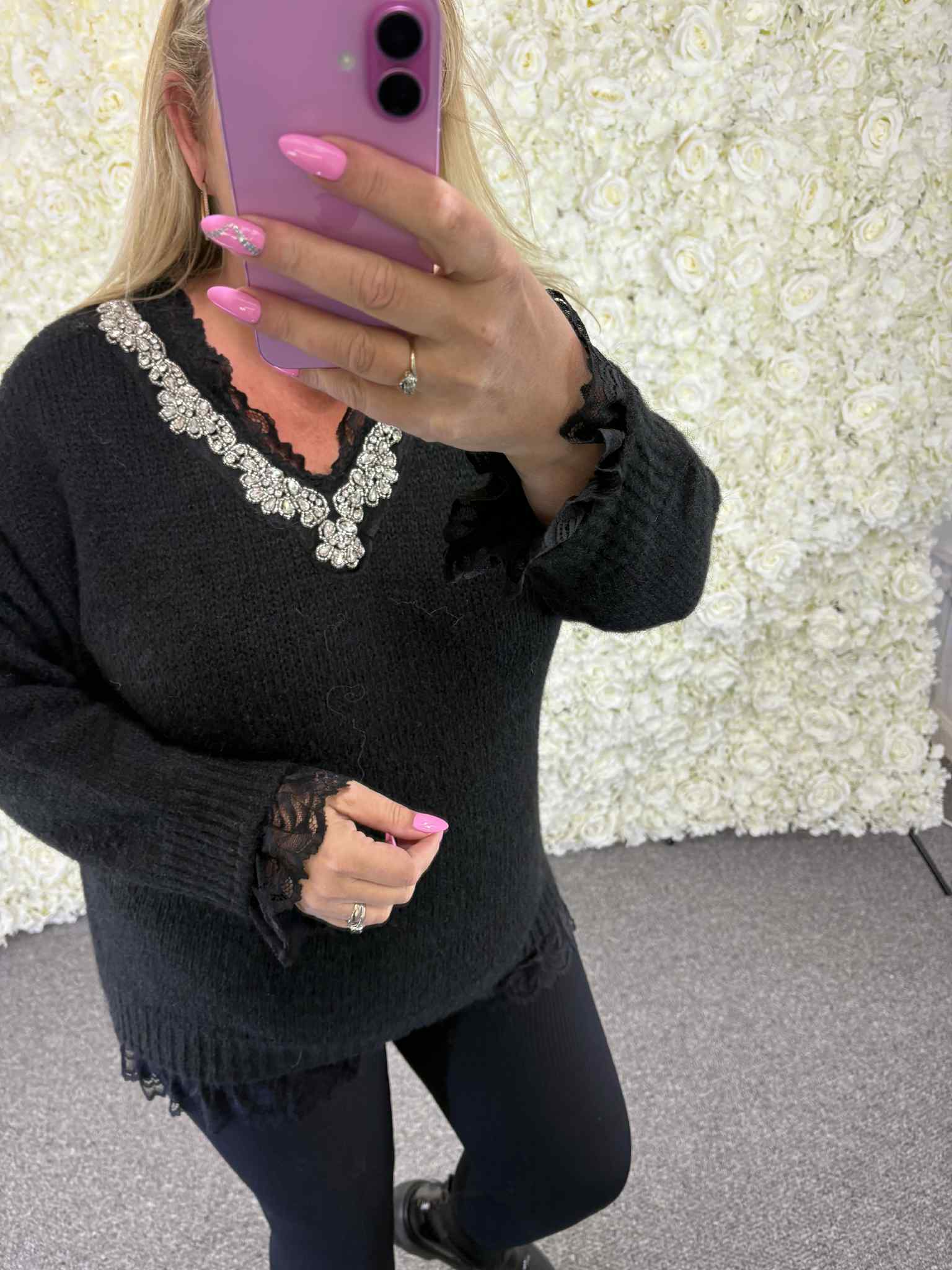 Teresa - Bling Lace Jumper 14 to 22