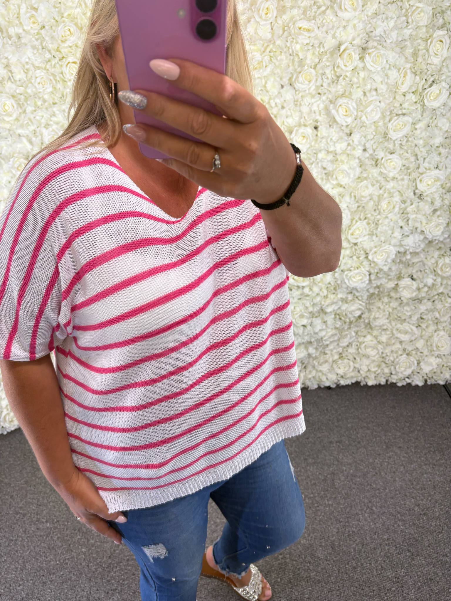Sascha - Striped Knit Top 14 to 22/24