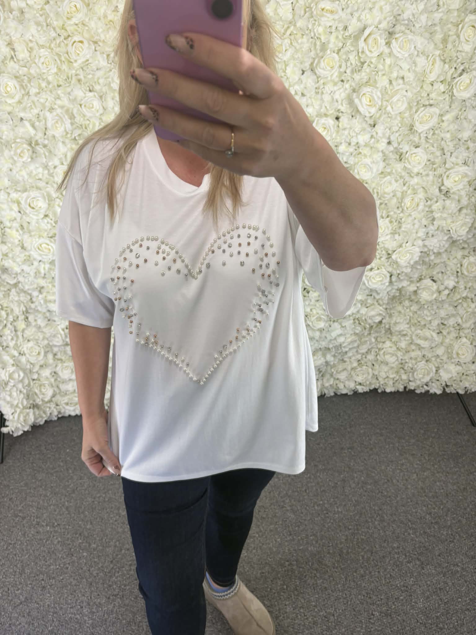 POLLY - Pearl Heart T-Shirt 14 to 24