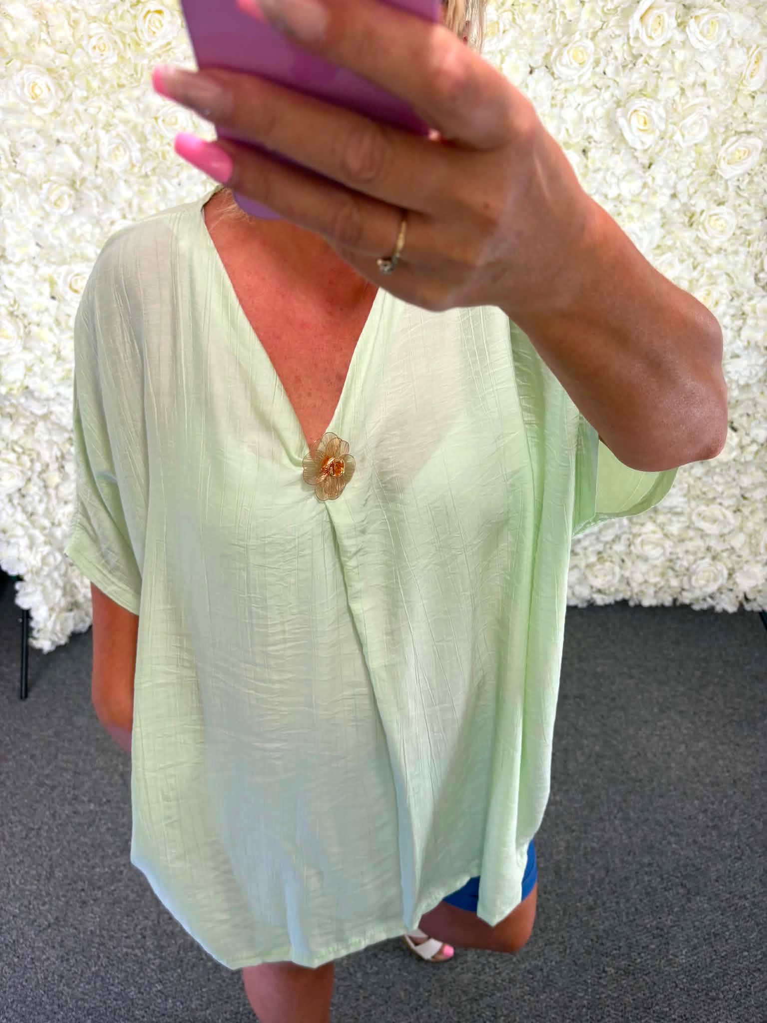 BERYL - Blouse With Brooch 14 to 24