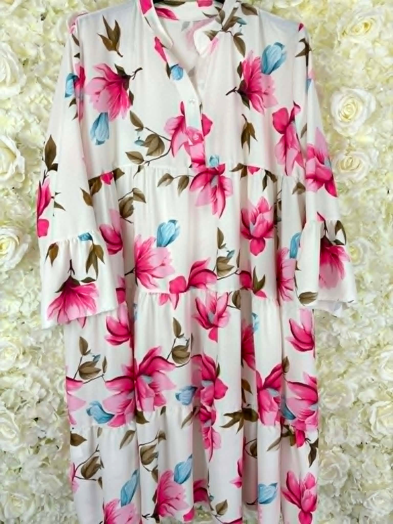 LOUISE - Floral Smock Dress 16 to 24