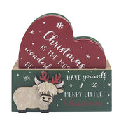 Xmas Highland Cow Coasters Set