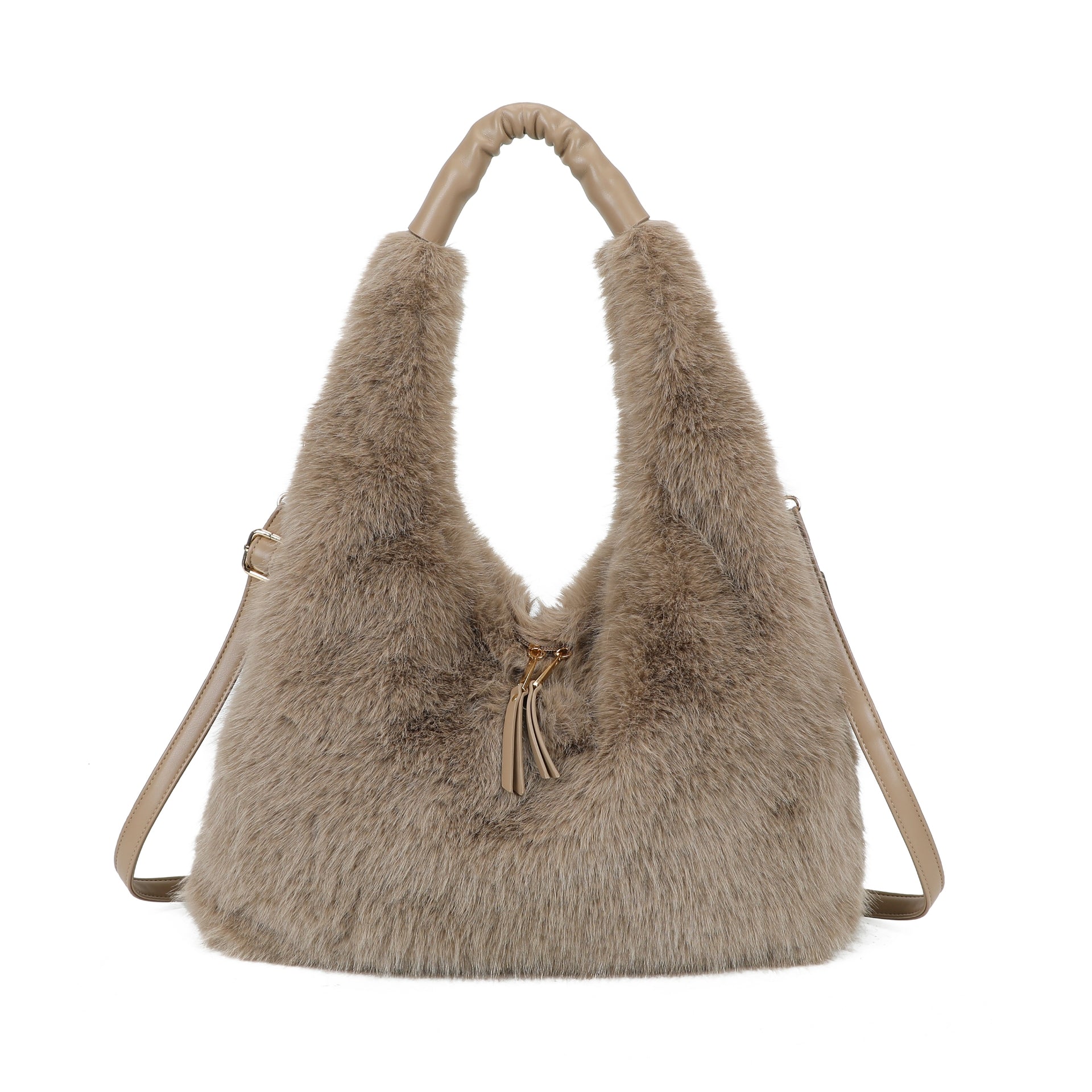 Rhea - Fluffy Large Hobo Bag