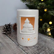 Christmas Scene White Ceramic Burner