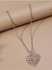 Elise = Diamante Heart Necklace