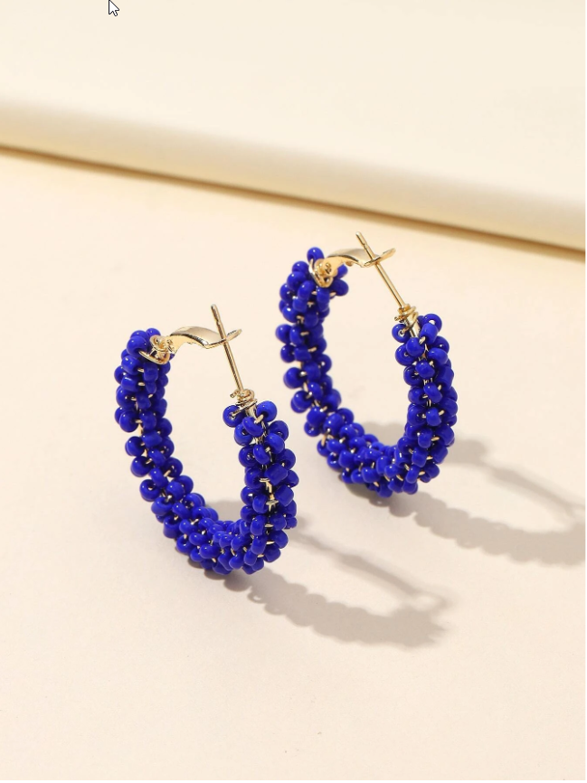 Tina - Beaded Hoop Earrings