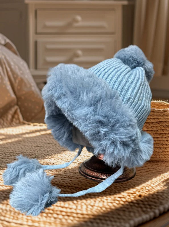 RILEY - Fleece Lined Hat with Bobble Pom Pom