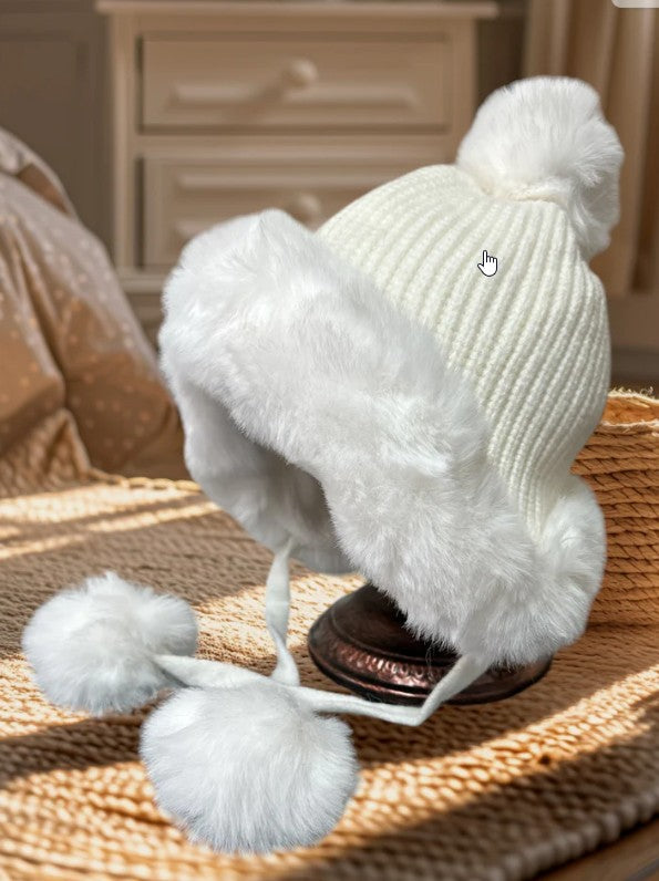 RILEY - Fleece Lined Hat with Bobble Pom Pom