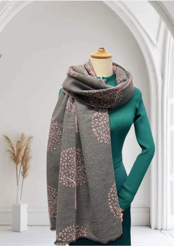 Juliette - Tree of life Cashmere Feel Winter Scarf