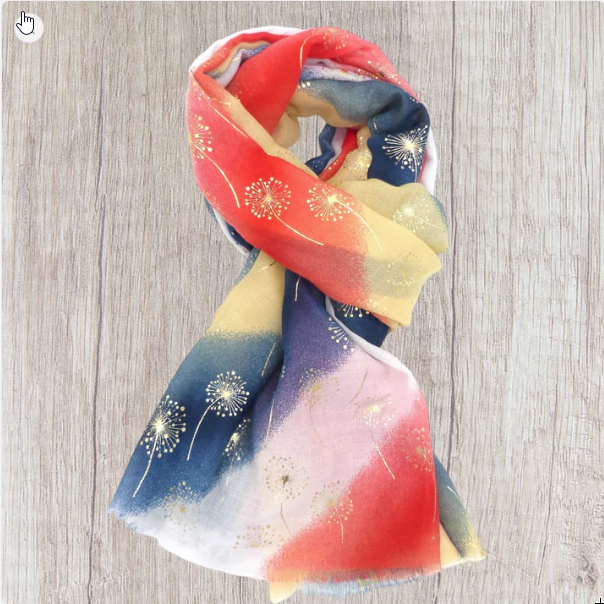 Sally - Glitter Dandelion Multi Stripe Scarf