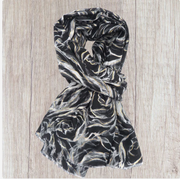 Nelly - Roses Flower with rose gold outlined Print Scarf