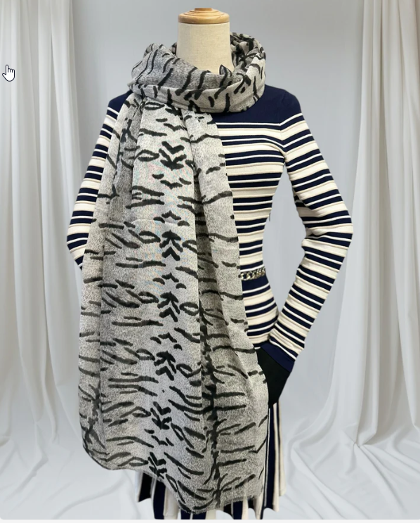 Janet -  Animal Zebra Print Scarf