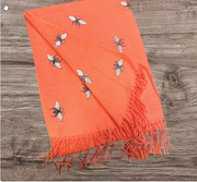 Shannon -Glitter Bee Print Wrap Blanket Scarf