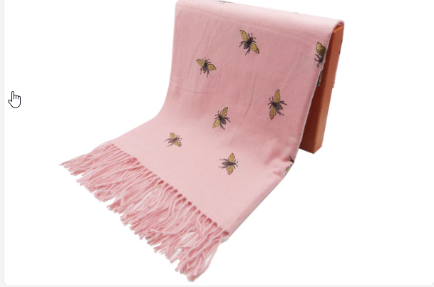 Shannon -Glitter Bee Print Wrap Blanket Scarf