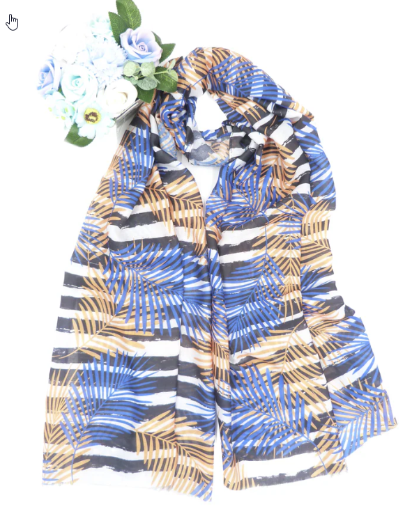 Libby - Leaf Print Scarf