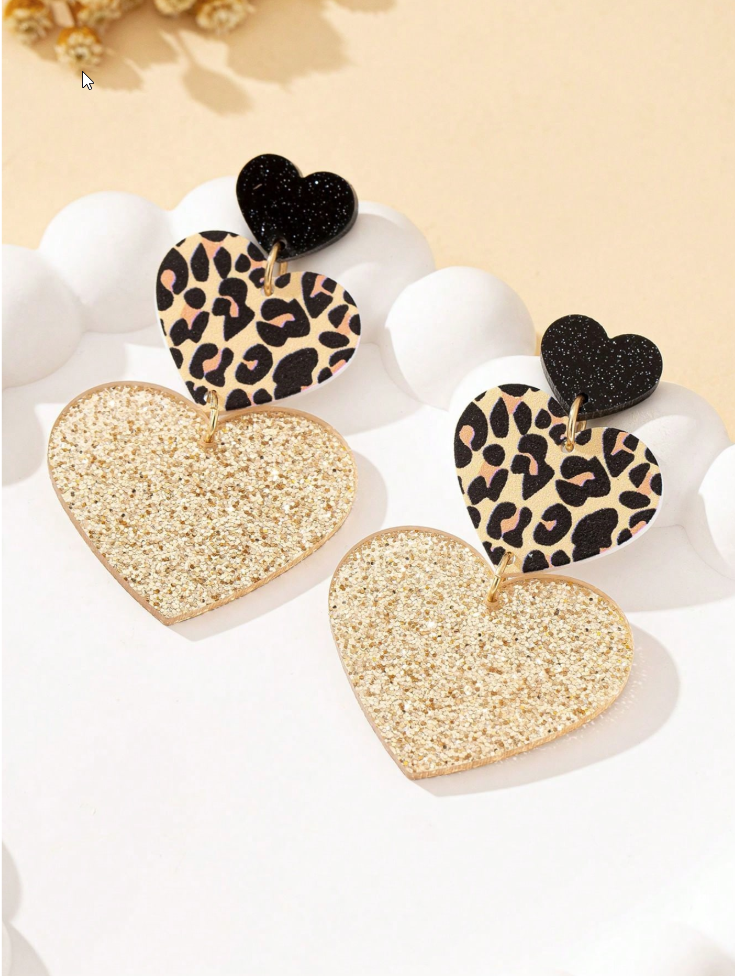 Alison - Leopard print drop earrings