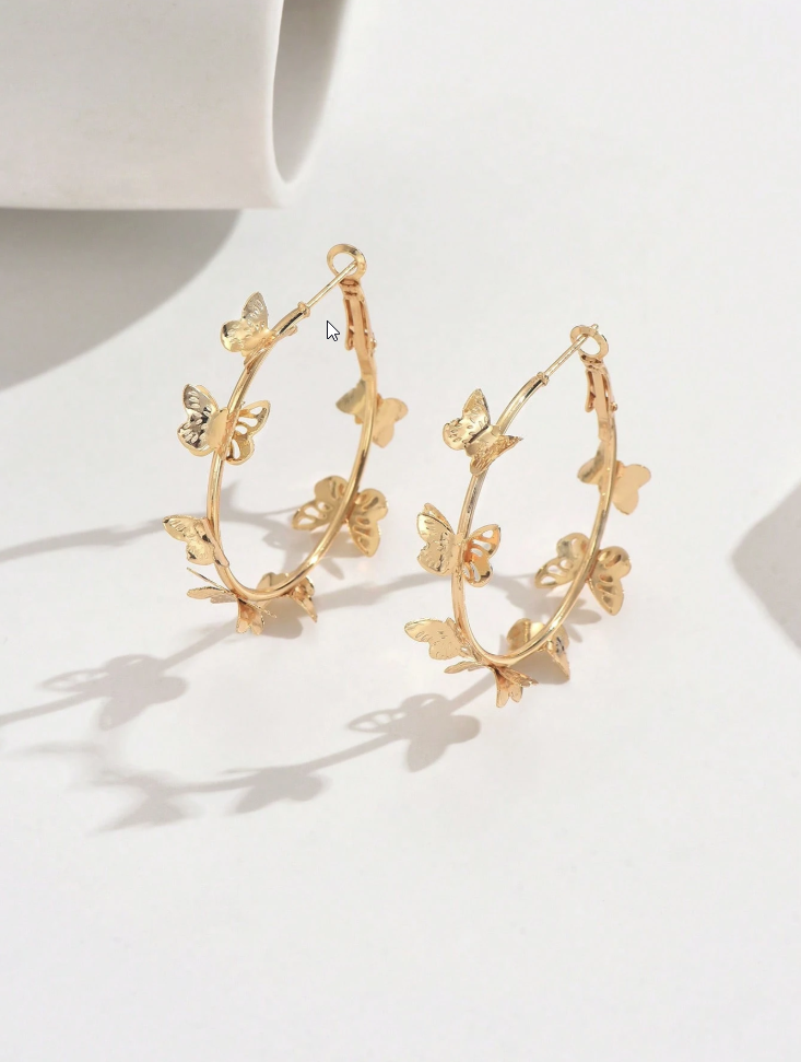Keeley - butterfly hoop earrings