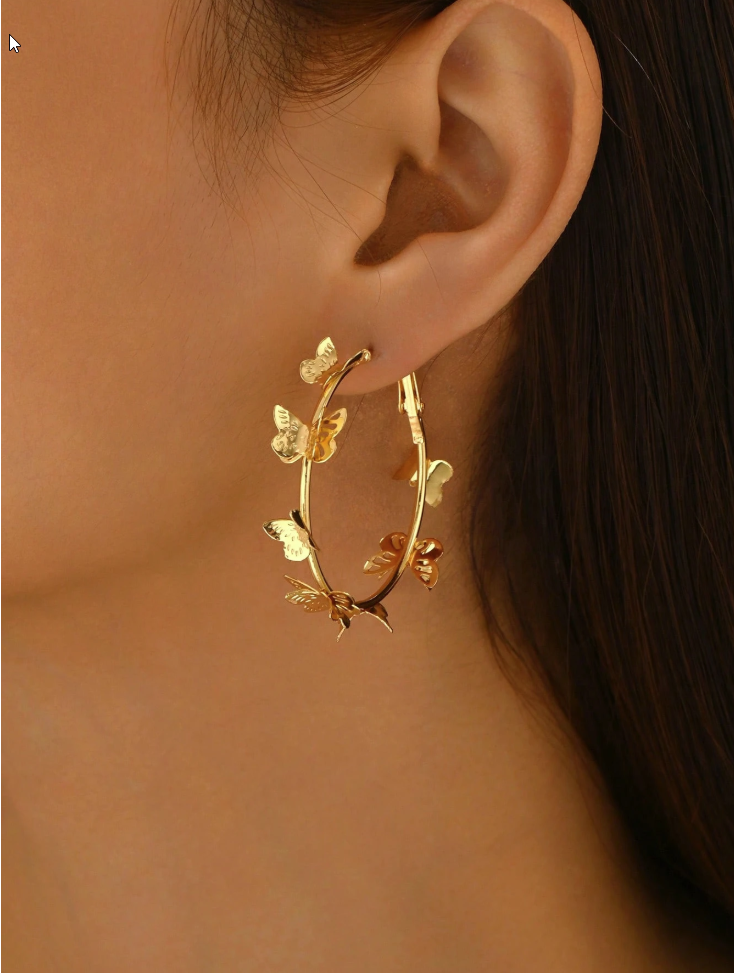 Keeley - butterfly hoop earrings
